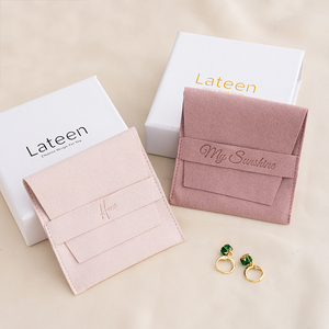 Custom Logo Jewelry Packaging Set Sliding Drawer <b>Gift</b> Box with Microfiber Pouch Jewelry <b>Envelope</b> for Ring Necklace - Product Image 6