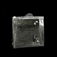 Sac de rangement cosmétique portable personnalisé, imprimé holographique, résistant à l'eau, avec fermeture éclair, pochette transparente perforée, mini
