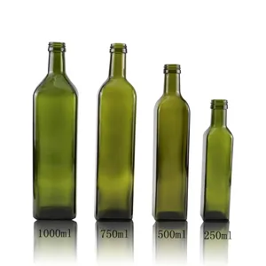 Marasca-botellas de vidrio para aceite de oliva, 250ml, 500ml, 750ml, 1000ml, color ámbar