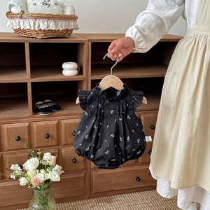 Nouvelle Combinaison d'été fine pour bébé fille, style chinois, col feuille de <span class=keywords><strong>lotus</strong></span>, en coton, motif floral, sans manches - Product Image 2