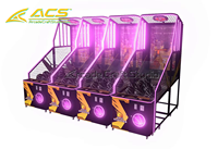 Machine de jeu de basket-ball d'arcade pliable ACS Electrical pour sports d'intérieur avec panier métallique – Élégante borne de basket-ball d'arcade pour intérieur
