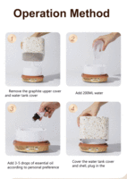 Diffuseur d'huiles essentielles de luxe en terrazzo 200 ml avec minuteurs, veilleuses et fonction d'arrêt automatique pour la maison et le bureau