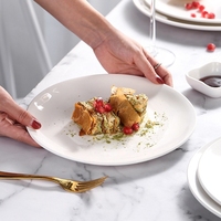 Assiettes plates en céramique blanches pures en gros à prix abordable – Ensemble d'assiettes rondes en porcelaine pour restaurants et hôtels