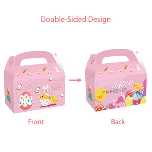 Confezione regalo personalizzata per bunny <span class=keywords><strong>happy</strong></span> easter festival confezione di caramelle biscotto cibo da forno torta timpano scatole di carta con manico - Product Image 4
