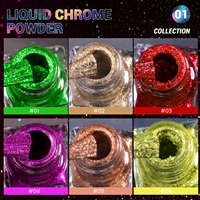 Collection Bojun 01 – Kit de poudre liquide chromée 1 pièce – Effet miroir caméléon vibrant à changement de couleur pour nail art – Sans TPO – FDS – Vente en gros