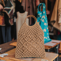Sac à main d'été pour femmes, nouveau style ethnique, sac de plage en coton personnalisé avec deux sangles, fermeture à glissière, motif de fil, sac à main pour femmes