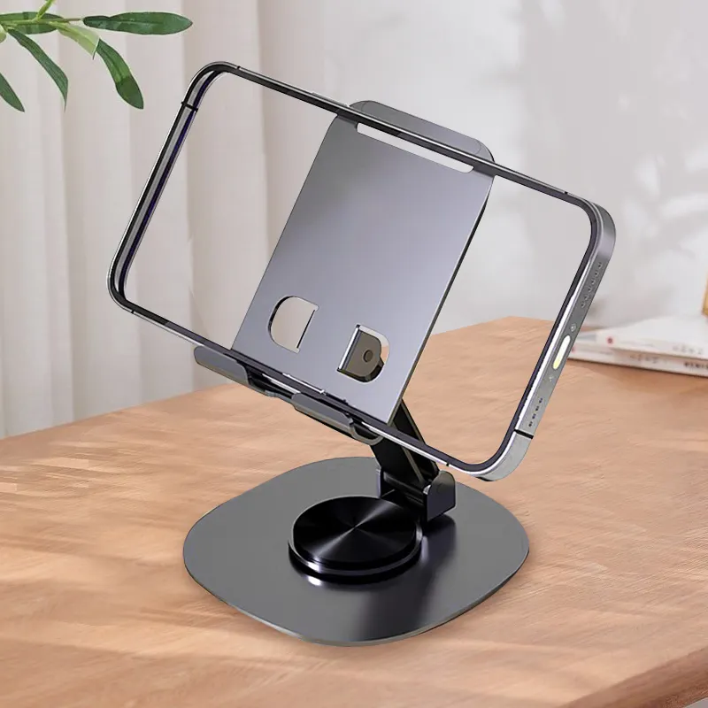 Mental Estável 360 Rotação Dobrável Acessórios Do Telefone Móvel Display Stand Rack Phone Holder Stand Para Gravação