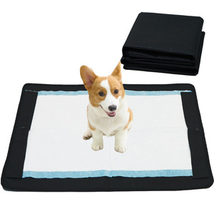 Tapis pour chiot rectangulaire noir imperméable lavable pour chien, utilisable en toutes saisons - Product Image 1