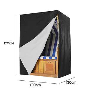 Housse de protection en tissu Oxford noir pour chaise de plage d'extérieur, balançoire de jardin, siège, protection contre la poussière - Product Image 1