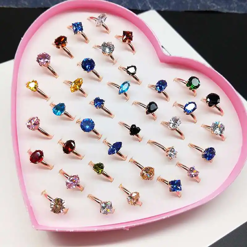2024 più venduto anello per l'eternità con zirconio cubico arcobaleno Multi colori fedi nuziali anelli di cristallo per le donne