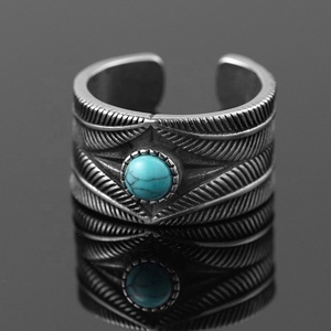 Anillos y Brazaletes de Acero Inoxidable, Conjuntos de Joyería con Turquesa, Regalos Directos de Fábrica - Product Image 3