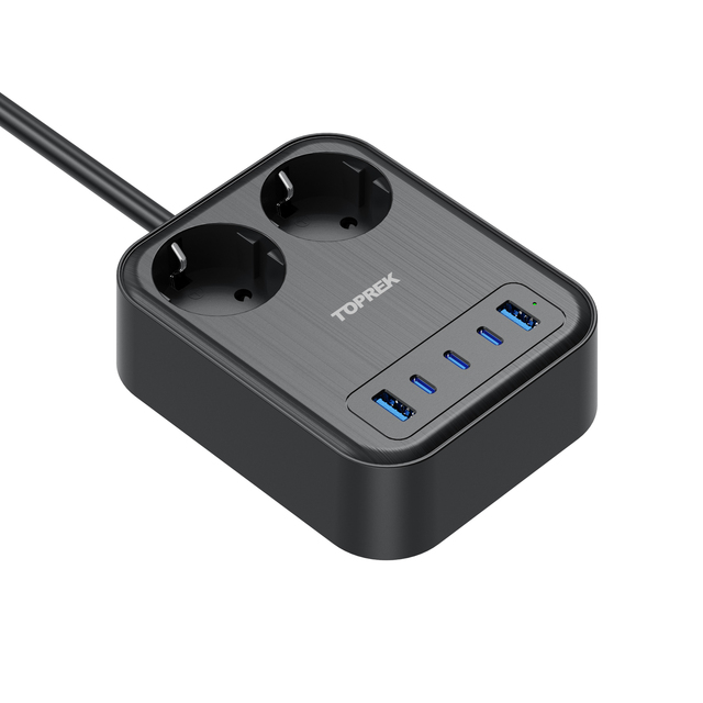Multifunctional 65W 3C2A Portable Usb GaN Charger Power Socket+2AC Port Office Socket