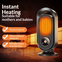 Nouveau radiateur compact transfrontalier à chauffage rapide PTC 1000-1500W, économe en énergie, avec contrôle tactile, minuterie et protection anti-basculement/surchauffe