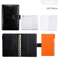 Classeur de luxe en cuir PU A5 A6 avec logo personnalisé planificateur de carnet de notes Budget pour étudiants avec enveloppe pour la monnaie