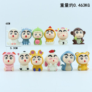 สีเทียน <span class=keywords><strong>Shin</strong></span>-<span class=keywords><strong>Chan</strong></span> ผลไม้รูปสัตว์น่ารัก6ชิ้น/เซ็ต5-8cm รูปปั้นแอ็คชั่นทำจาก PVC - Product Image 2