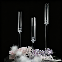 Support de bougies en métal doré pour allée de mariage, bougeoir LED sur pied à 8 têtes pour décoration de mariage