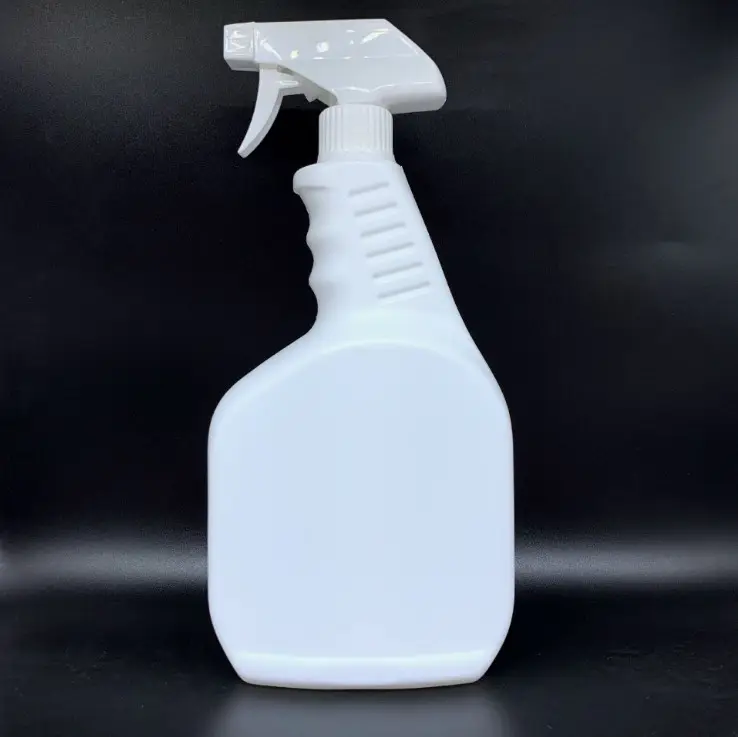 Garrafa plástica hdpe branca recarregável, garrafa de spray plástica vazia de 1000 ml com pulverizador de gatilho, desinfetante de 1l, pacote/garrafas