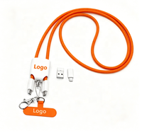 Cable de Carga Rápida USB-C PD 4 en 1 de 60W con Correa para Teléfono, Color Personalizado al por Mayor, Logotipo Personalizado, Regalo Promocional Empresarial