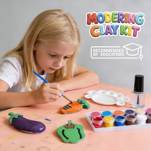 Kit de pâte à modeler à l'air libre sur le thème des légumes pour enfants, pour la création de pendentifs et porte-clés, non toxique, sans cuisson, sûr, cadeau artisanal éducatif pour enfants - Product Image 6