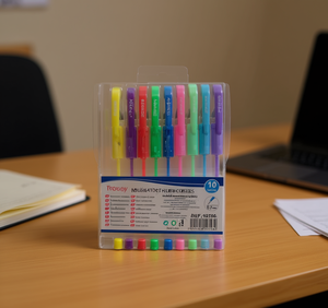 Penne Fluorescenti Pioney 10 Pezzi con Impugnatura Triangolare in PVC, Oggetto da Collezione Artistico - Product Image 2