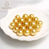 Sharon Pearl 12-14mm Edison perles rondes en or naturel de culture d'eau douce pour la fabrication de colliers de perles véritables
