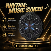 Cible de boxe musicale intelligente murale avec lumière LED et jeu de réaction audio pour le fitness à domicile