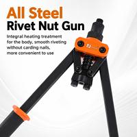 Pistolet à rivets manuel TEBAK à double poignée, outil de rivetage économe en énergie avec foret d'expansion de trous