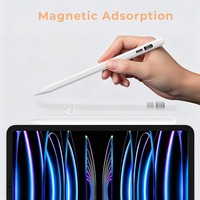 Stylet actif 2-en-1 en alliage d'aluminium avec pointe remplaçable pour iPad, certifié CE, rechargeable, écran LED, rejet de la paume complet, pour le dessin
