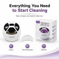 Limpiador Ultrasónico UV para el Hogar, Limpiador de Dentaduras Postizas y Retenedores Dentales, 45 kHz, Limpieza Profunda Automática, Temporizador Digital, Máquina Limpiadora Ultrasónica