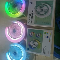 Nouveau ventilateur électrique rechargeable USB 2024 avec LED RGB et dissipateur thermique en plastique pour boîtier d'ordinateur, dortoir d'étudiants, utilisation sur table