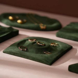 Présentoir <span class=keywords><strong>à</strong></span> bijoux vert pour bijoux Boucles d'oreilles <span class=keywords><strong>palette</strong></span> Anneau Collier Bijouterie Stockage Table de présentation Plateau de présentation - Product Image 3