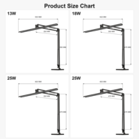 Lampe de bureau LED réglable avec contrôle tactile/télécommande, fonctions anti-éblouissement et minuterie à mémoire, construction métallique, alimentation CA pour bureau, chambre et étude
