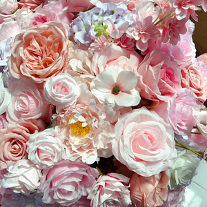 Rosan Baby Shower rosa decorazione per festa 60cm di seta artificiale verde rosa bianco nozze centrotavola palla fiore - Product Image 4