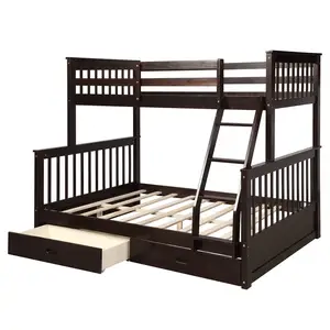 Оптовая продажа, высокое качество, дешевые настраиваемые одноъярусные кровати из массива дерева для взрослых, Детская школа, общежитие, двухъярусные кровати
