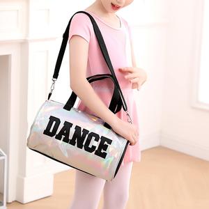 Hologramlar Pvc seyahat silindir çanta toptan özel Logo dans spor salonu spor OEM moda Unisex silindir çanta altın fermuar mektup ile - Product Image 6