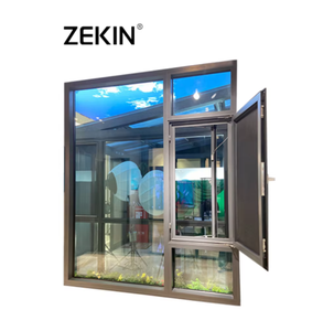 Ventanas Abatibles de Aluminio con Doble Acristalamiento, Diseño Moderno Estadounidense ZEKIN, Eficiencia Energética, para Hoteles y Casas - Product Image 1