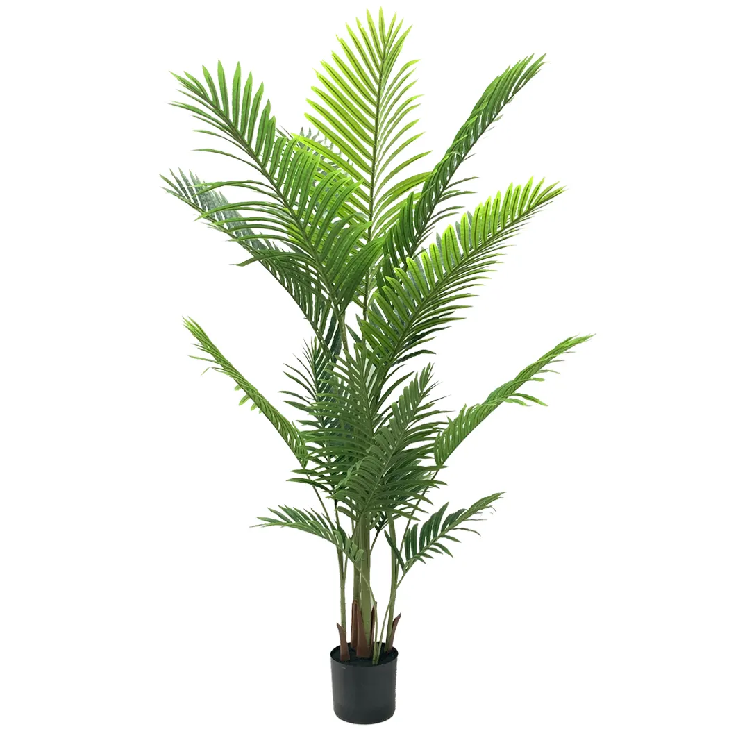 Falso Verde Piante Areca palm albero artificiale di Plastica piante artificiali phoenix albero di palma con vaso di 130 centimetri