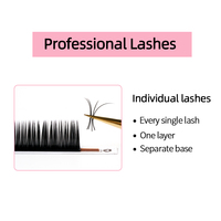 Extensions de cils naturels volumineux faits à la main, sans cruauté, noirs naturels, courbures C, D, .10, .15, .20, longueur 8-18mm