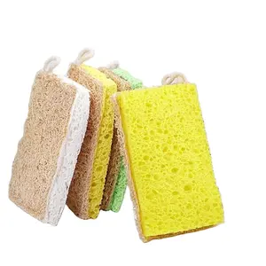 Revêtement en fibres écologiques Éponge en cellulose de bois Nettoyage de cuisine Compostable Biodégradable Vaisselle Durable Sans plastique