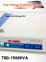 Stabilisateur de tension monophasé entièrement automatique pour climatiseur mural domestique AC 220V 10000W/15KW 10000VA
