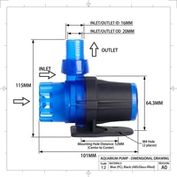 Pompe à eau submersible sans balais 1600L/H, hauteur de refoulement 3M, DC 24V, ultra silencieuse 20dB, arbre en céramique, pour aquarium, fontaine, bassin, hydroponie, sacs