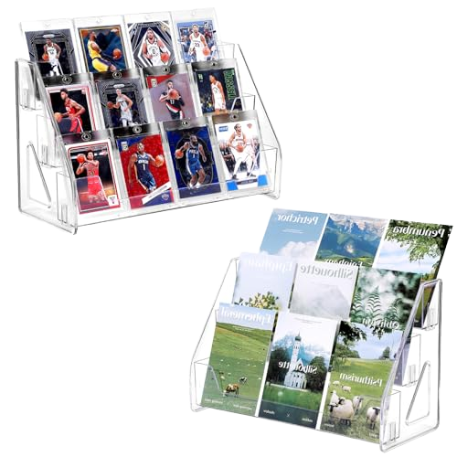 Transparent 3 Layer Acrylic Standing Type Trading Card Storage Organizer Snap Sports PSA Graded Photocard CD Vinyl Holder