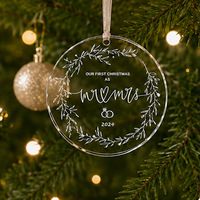Ornement de Noël personnalisé en verre, pendentif en cristal sculpté, cadeau de fête pour enfants, décoration de la maison