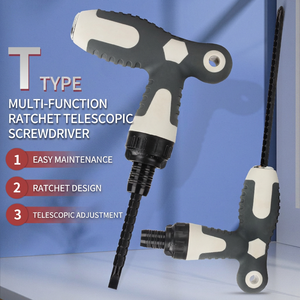T Type Ratcheting Extendable <b>Screwdriver</b> Cross Phillips Bit Interchangeable Anti Slip Handle DIY Repair Tool - Product Image 1