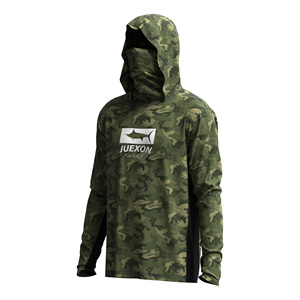 T-shirt à capuche pour <span class=keywords><strong>homme</strong></span>, imprimé camouflage forestier par sublimation, OEM ODM, respirant, protection solaire UPF 50+, imperméable, antibactérien - Product Image 6
