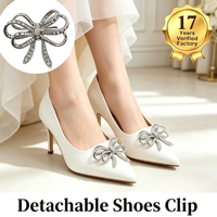 Clips de chaussures amovibles avec nœud en strass, accessoires de luxe DIY pour talons de mariée et de fête