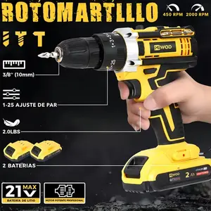 Perceuse-visseuse à percussion sans fil Miwod MIW-DZ99 21V avec 2 batteries (jaune) - Product Image 5