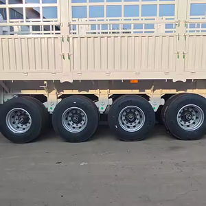 Quality Assurance <b>Trucks</b> Semi-trailer 4 Axle 80T Stake Barn Type Fence Semi Trailer for Sale - Product Image 4