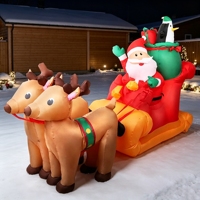 Ornement de Noël gonflable personnalisé, Père Noël à moto, pour la décoration des fêtes