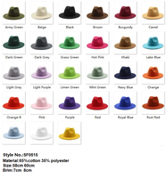 Personnalisé en gros 2025 nouveau luxe de haute qualité couleur Sombreros unisexe femmes hommes pure laine feutre Fedora chapeaux